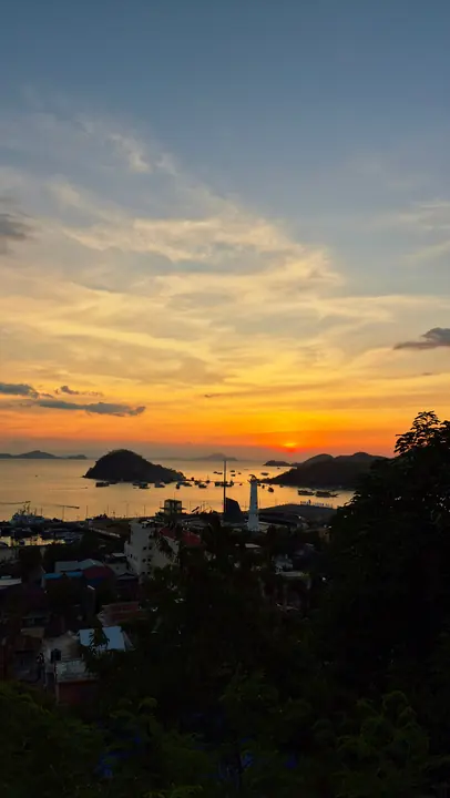 Sunset over Komodo's islands